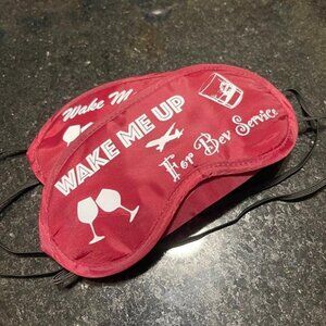 First Class Sleeping Mask (Maroon w/ White Font)